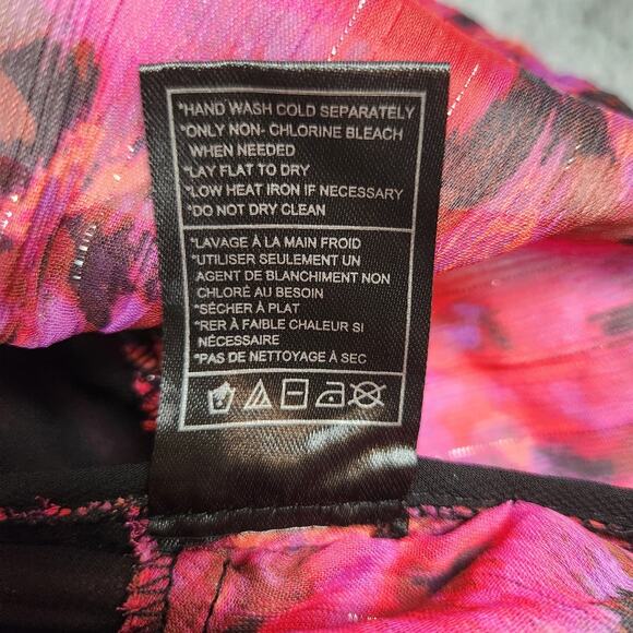 NWT Steve Madden Top Womens Size Medium Azura Sheer Fuchsia V Neck Long Sleeve - Picture 11 of 16